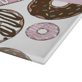 Rosa Donuts, braune Donuts, Sprinklen, Ihr Name Schneidebrett (Ecke)