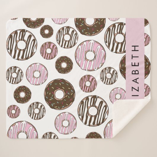 Rosa Donuts, braune Donuts, Sprinklen, Ihr Name Sherpadecke (Vorderseite (Horizontal))