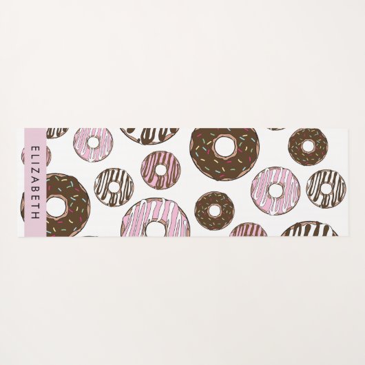 Rosa Donuts, braune Donuts, Sprinklen, Ihr Name Yogamatte (Rückseite (Horizontal))