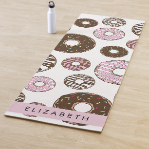 Rosa Donuts, braune Donuts, Sprinklen, Ihr Name Yogamatte