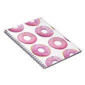 Rosa Donuts, farbenfrohe Zuckerkultur. Notizblock (Rechte Seite)