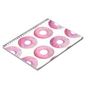 Rosa Donuts, farbenfrohe Zuckerkultur. Notizblock (Linke Seite)