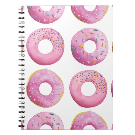 Rosa Donuts, farbenfrohe Zuckerkultur. Notizblock (Vorderseite)