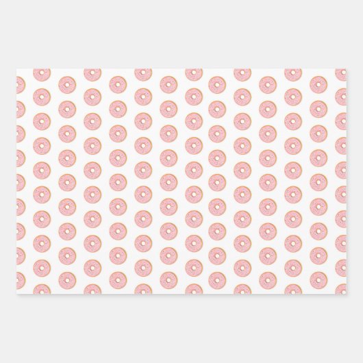 Rosa Donuts Geschenkpapier Set (Vorderseite)