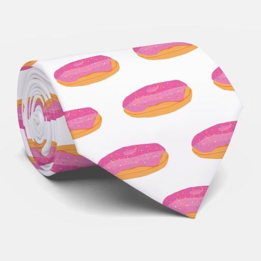 Rosa Donuts Krawatte (Gerollt)