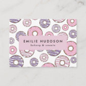 Rosa Donuts, Lila Donuts, Kuchenladen, Konditorei Visitenkarte (Vorderseite)
