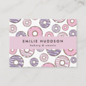 Rosa Donuts, Lila Donuts, Kuchenladen, Konditorei Visitenkarte (Vorderseite)