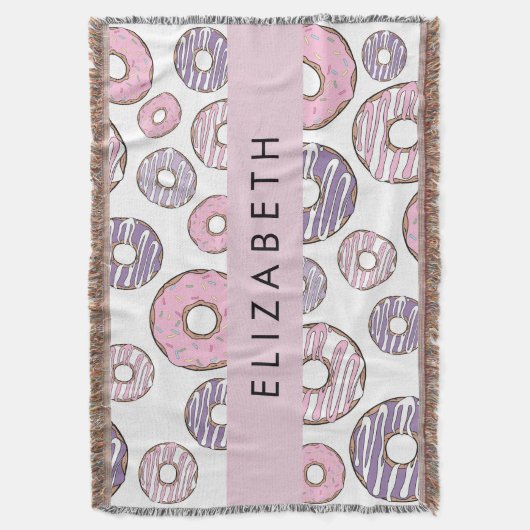 Rosa Donuts, Lila Donuts, Sprinklen, Ihr Name Decke (Vorderseite Vertikal)