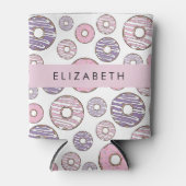 Rosa Donuts, Lila Donuts, Sprinklen, Ihr Name Dosenkühler (Vorderseite)