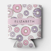 Rosa Donuts, Lila Donuts, Sprinklen, Ihr Name Dosenkühler (Rückseite)