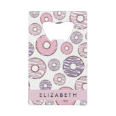 Rosa Donuts, Lila Donuts, Sprinklen, Ihr Name Geldbeutel Flaschenöffner (Vorderseite)