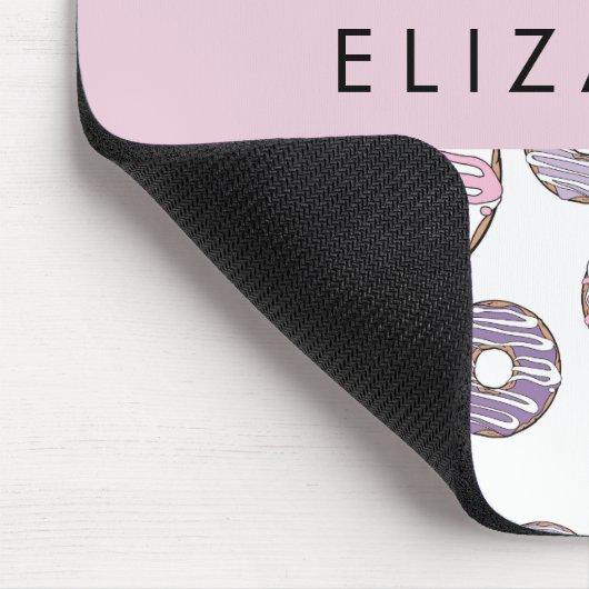 Rosa Donuts, Lila Donuts, Sprinklen, Ihr Name Mousepad (Ecke)
