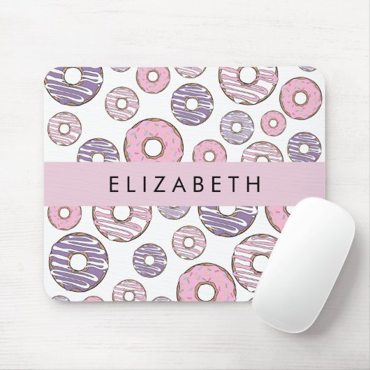 Rosa Donuts, Lila Donuts, Sprinklen, Ihr Name Mousepad (Mit Mouse)