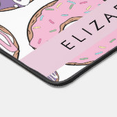 Rosa Donuts, Lila Donuts, Sprinklen, Ihr Name Schreibtischunterlage (Ecke)