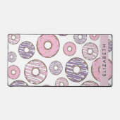 Rosa Donuts, Lila Donuts, Sprinklen, Ihr Name Schreibtischunterlage (Vorderseite)