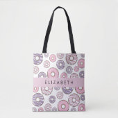 Rosa Donuts, Lila Donuts, Sprinklen, Ihr Name Tasche (Vorderseite)