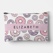 Rosa Donuts, Lila Donuts, Sprinklen, Ihr Name Zubehörtasche (Rückseite)