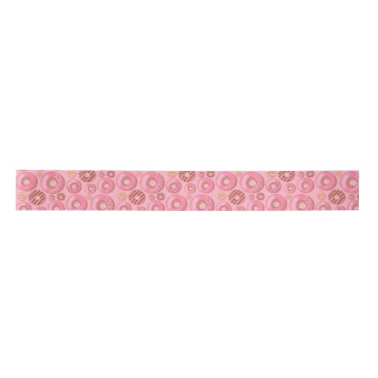 Rosa Donuts Muster Satinband (Vorderseite)