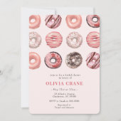 Rosa Donuts und Diamanten Brautparty Einladung (Vorderseite)