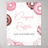 Rosa Donuts und Windeln Kinderdusche Windelwindeln Poster (Vorne)