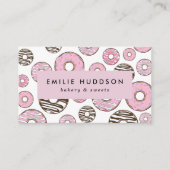 Rosa Donuts, weiße Donuts, Kuchenladen, Konditorei Visitenkarte (Vorderseite)