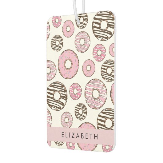 Rosa Donuts, weiße Donuts, Sprinklen, Ihr Name Autolufterfrischer (Links)