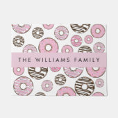 Rosa Donuts, weiße Donuts, Sprinklen, Ihr Name Fußmatte (Vorderseite)