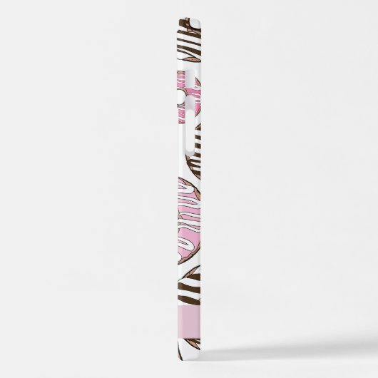 Rosa Donuts, weiße Donuts, Sprinklen, Ihr Name iPhone Hülle (Linke Seite)