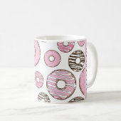 Rosa Donuts, weiße Donuts, Sprinklen, Ihr Name Kaffeetasse (VorderseiteRechts)