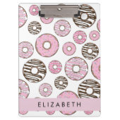 Rosa Donuts, weiße Donuts, Sprinklen, Ihr Name Klemmbrett (Vorderseite)