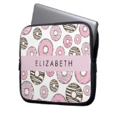 Rosa Donuts, weiße Donuts, Sprinklen, Ihr Name Laptopschutzhülle (Vorderseite Links)