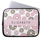 Rosa Donuts, weiße Donuts, Sprinklen, Ihr Name Laptopschutzhülle (Vorderseite)