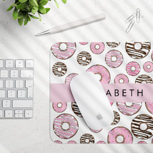 Rosa Donuts, weiße Donuts, Sprinklen, Ihr Name Mousepad