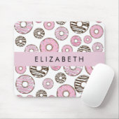 Rosa Donuts, weiße Donuts, Sprinklen, Ihr Name Mousepad (Mit Mouse)
