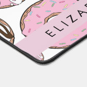 Rosa Donuts, weiße Donuts, Sprinklen, Ihr Name Schreibtischunterlage (Ecke)