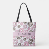 Rosa Donuts, weiße Donuts, Sprinklen, Ihr Name Tasche (Rückseite)