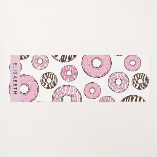 Rosa Donuts, weiße Donuts, Sprinklen, Ihr Name Yogamatte (Rückseite (Horizontal))