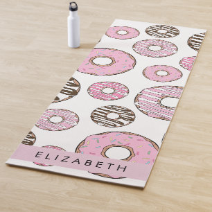 Rosa Donuts, weiße Donuts, Sprinklen, Ihr Name Yogamatte