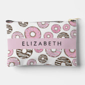 Rosa Donuts, weiße Donuts, Sprinklen, Ihr Name Zubehörtasche (Rückseite)