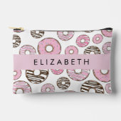 Rosa Donuts, weiße Donuts, Sprinklen, Ihr Name Zubehörtasche (Vorderseite)