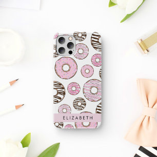 Rosa Donuts, Weiße Donuts, Streusel, Ihr Name iPhone 16 Hülle