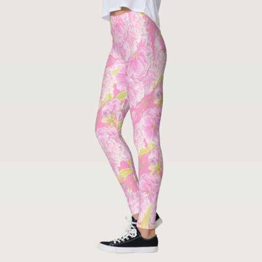 Rosa Doppelblüte Blume Leggings (Links)