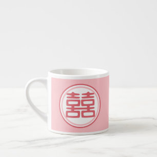 Rosa Doppelglücke - Runde Espressotasse