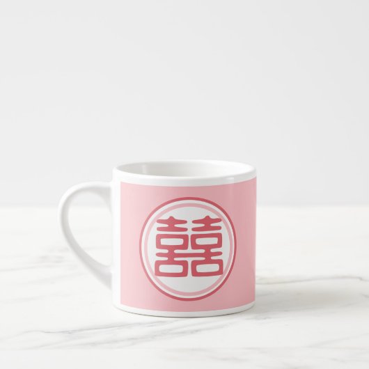Rosa Doppelglücke - Runde Espressotasse (Links)