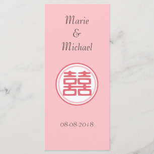 Rosa Doppelglücke - Runde Menükarte