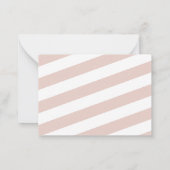 Rosa Doppelgrenzenlose Moderne Monogramm Streifen Mitteilungskarte (Rückseite)