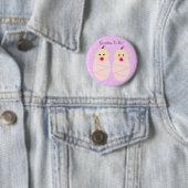 Rosa Doppelmädchen-Großmutter-Knopf Button (Beispiel)