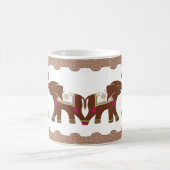 Rosa doppelte Herz-Elefanten Kaffeetasse (Mittel)