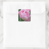Rosa Doppeltupfer Quadratischer Aufkleber (Tasche)