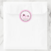 Rosa Dot Elephant Rundkleber Runder Aufkleber (Tasche)